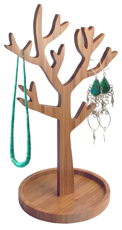 KASESSS Schmuckbaum Aus Holz - Ohrringhalter Mit 64 Löchern Für 32 Paar Ohrringe