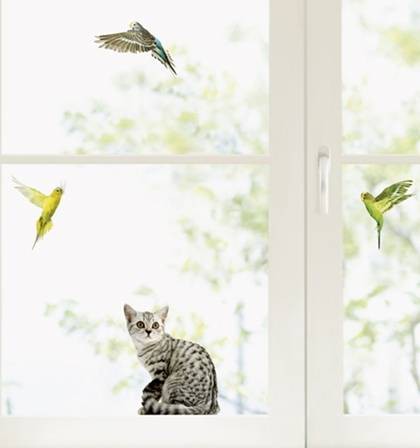 Fenstersticker Katzen fenstersticker katze und wellensittiche kaufen Fenstersticker Katzen fenstersticker katze und wellensittiche kaufen